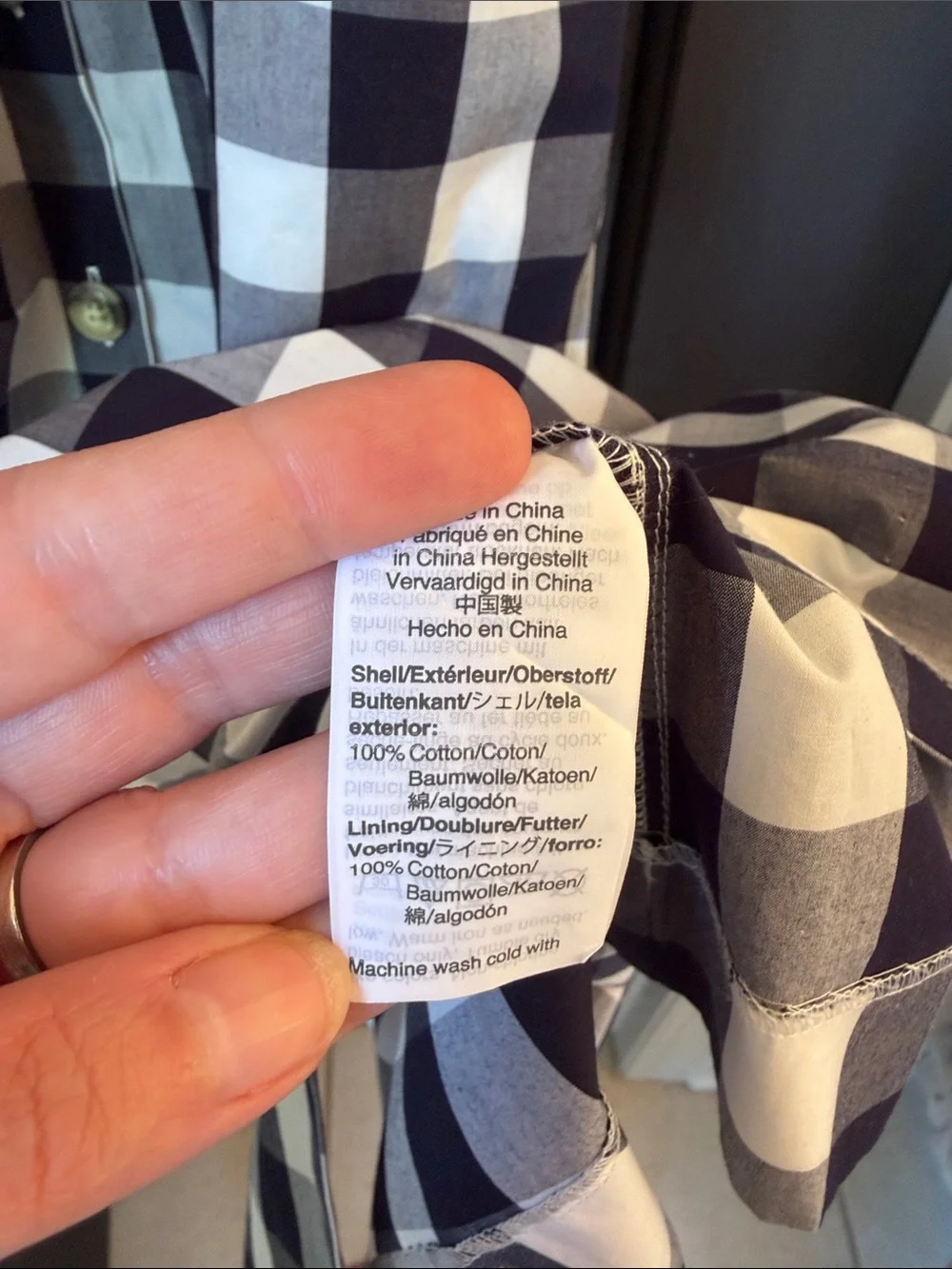 J. Crew Robin Navy & White Gingham Sleeveless Shirtdress Size 4T